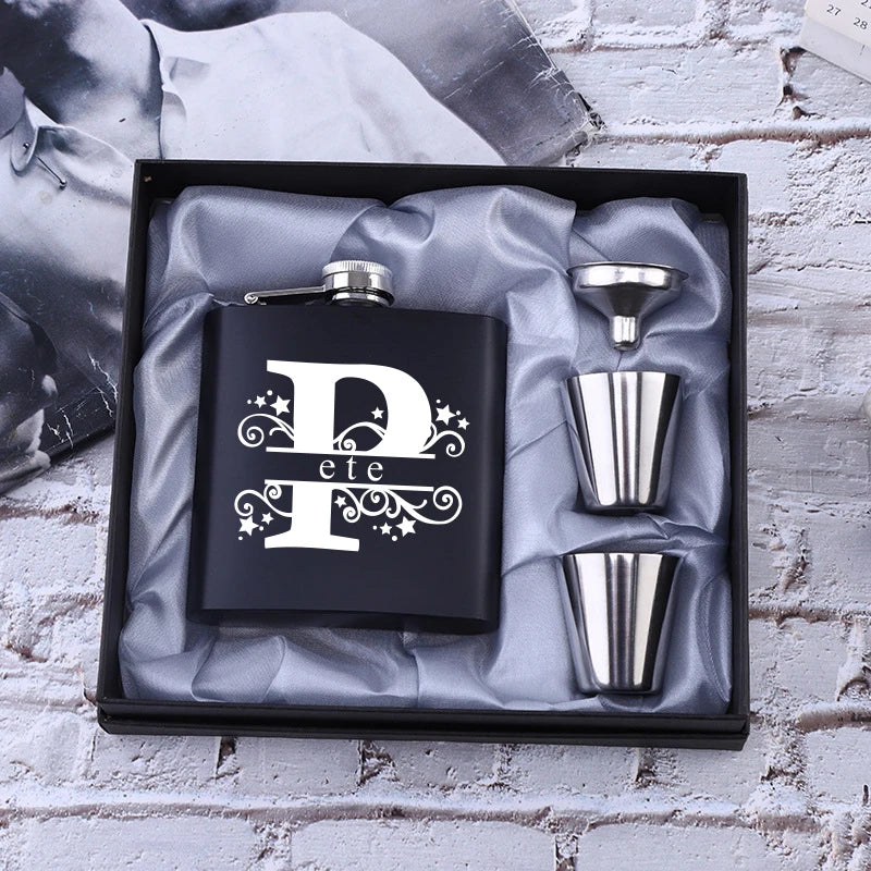 Personalized 6oz Stainless Steel Hip Flask – Engraved Christmas, Birthday, Valentine's Day Gift, Custom Logo for Wedding Favors   2/2