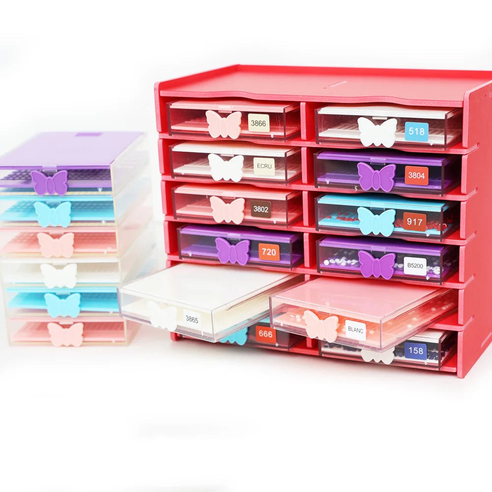 HOMFUN 5D Diamond Painting Tray Kit – 12/24/48 Slots with Storage Rack Organizer for Drill Plate Accessories