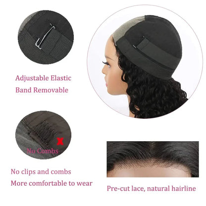 Kinky Straight Glueless 4x4 Lace Front Wig – Pre-Plucked, Pre-Cut Human Hair for Black Women