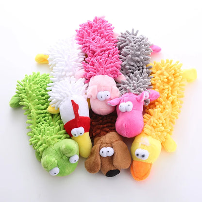 Plush Squeaky Dog Toy - Frog and Hippo Chew Toy for Teething and Teeth Cleaning