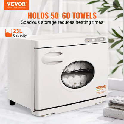 VEVOR Hot Towel Warmer 8/23L – Large Capacity 2-in-1 Quick Heating with See-Through Window for SPA, Facials & Massage Salon