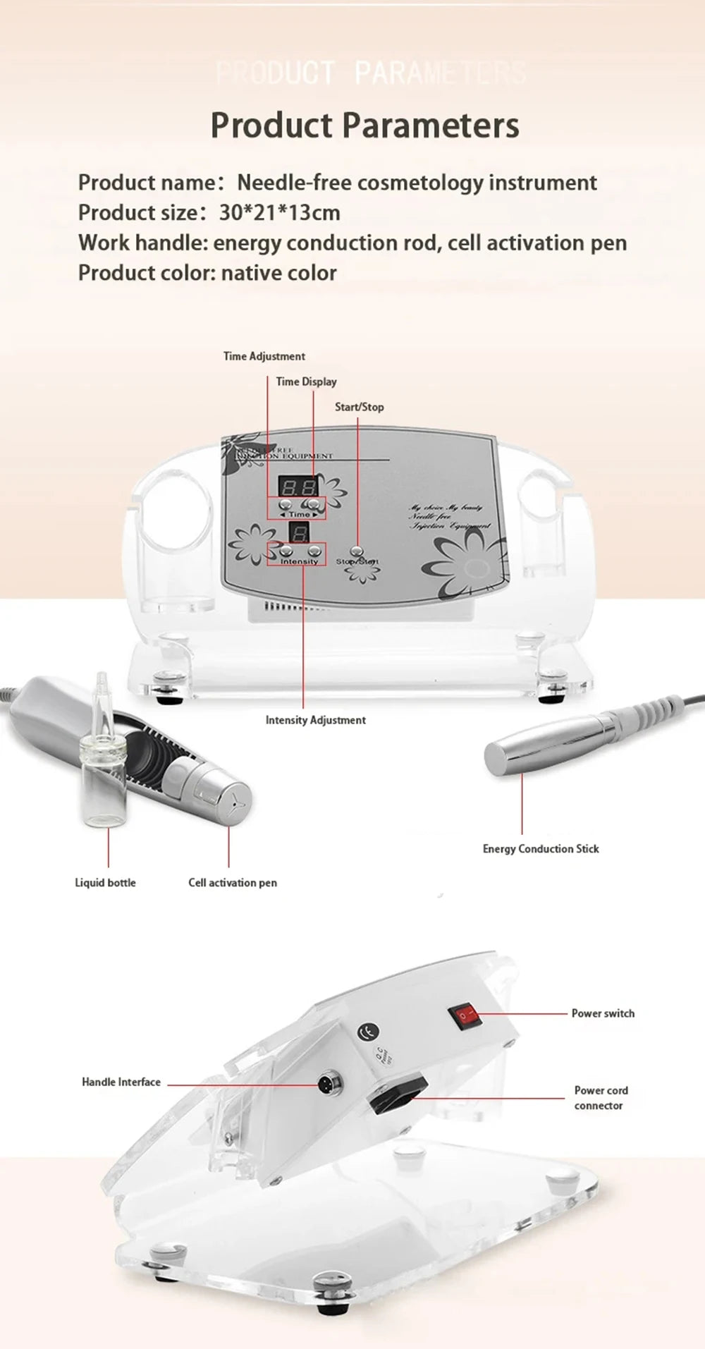 Electroporation Skin Rejuvenation Machine – Facial Whitening, Lifting & Anti-Aging Beauty Care Tool for Cell Activation