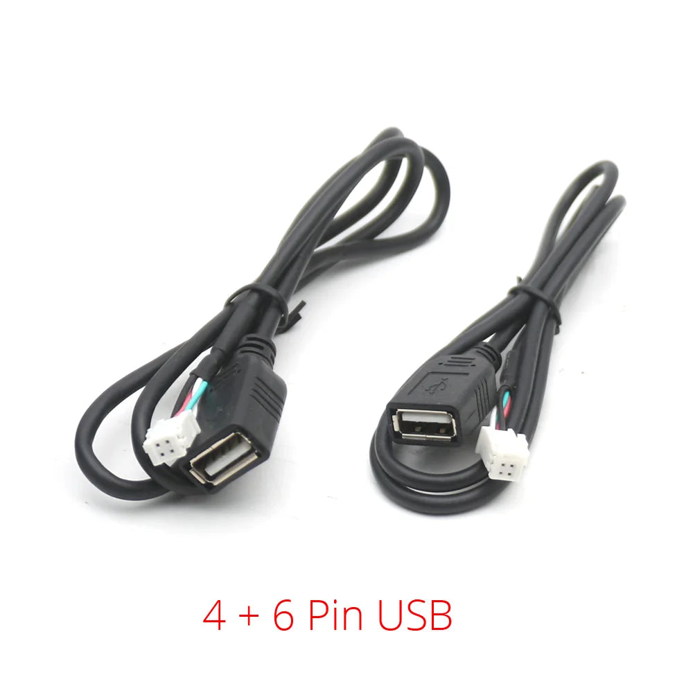 Dual USB Dashboard Mount Panel Extension Cable – 4/6 Pin Shielded Adapter for Car, Truck, Boat, Motorcycle, Android Head Unit