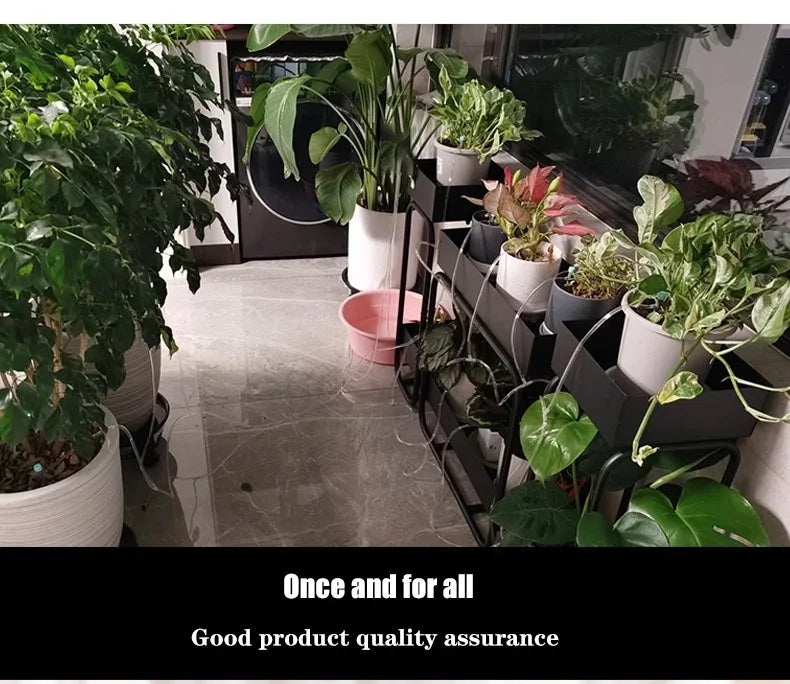 Solar Double Pump Automatic Drip Irrigation System – Smart Watering Timer for Garden & Potted Plants