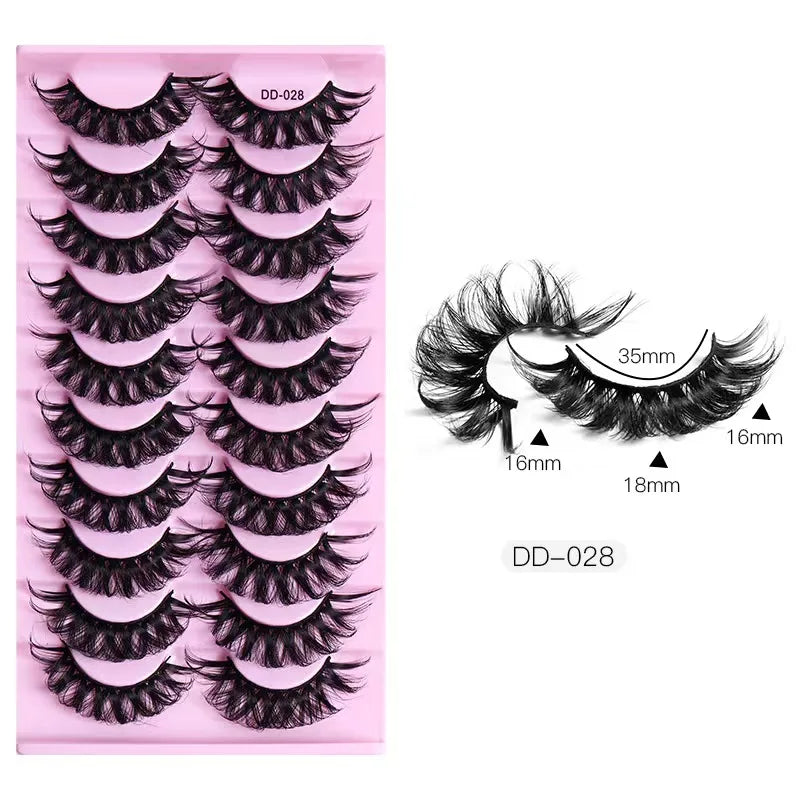 2/10 Pairs 3D Mink Strip False Eyelashes – Dramatic Fake Lash Extensions for Makeup