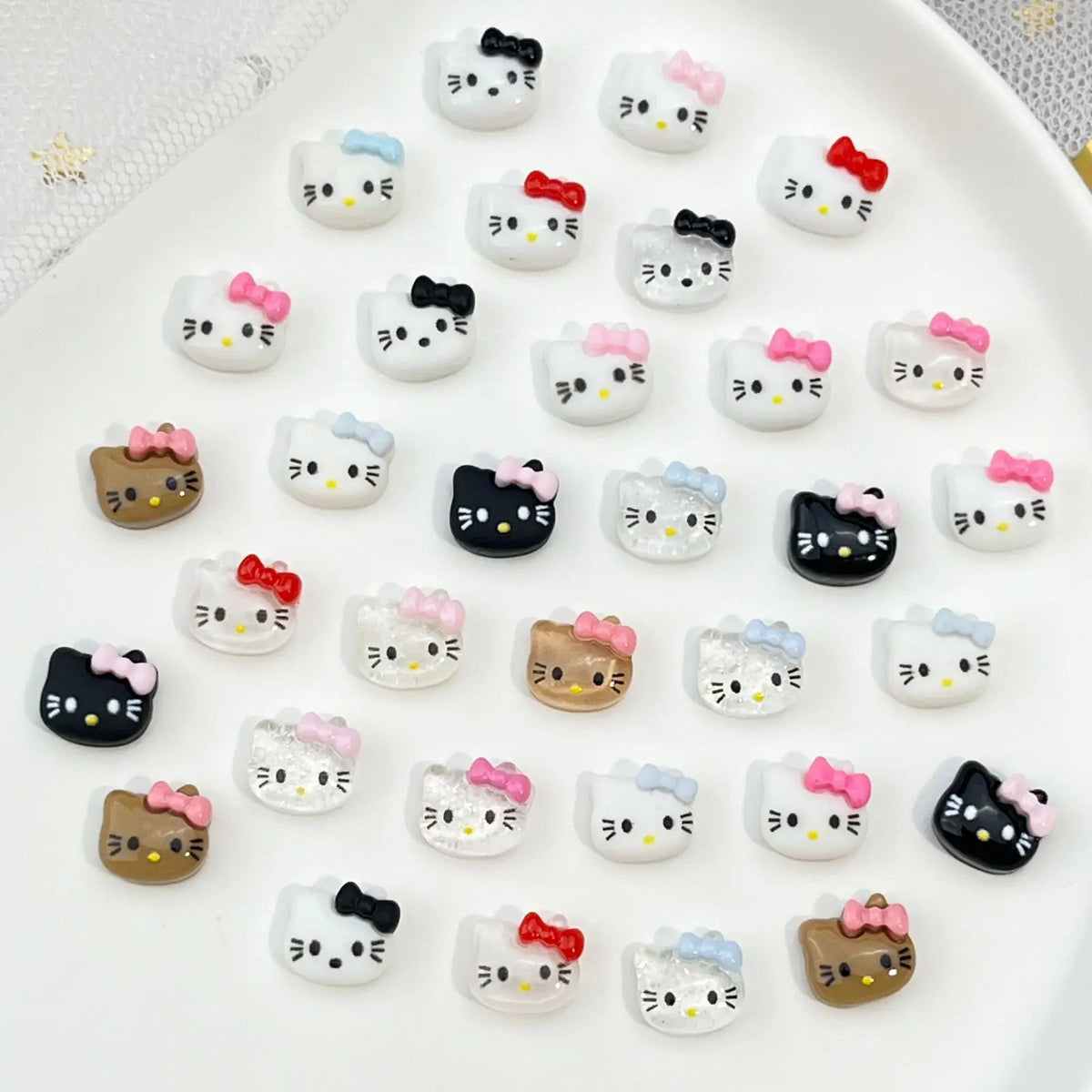 120PCS Sanrio Nail Charms Set - Kuromi, Cinnamoroll, and My Melody Resin Decorations for DIY Manicure Nail Art