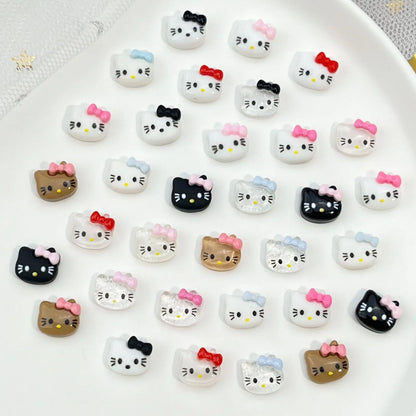 120PCS Sanrio Nail Charms Set - Kuromi, Cinnamoroll, and My Melody Resin Decorations for DIY Manicure Nail Art