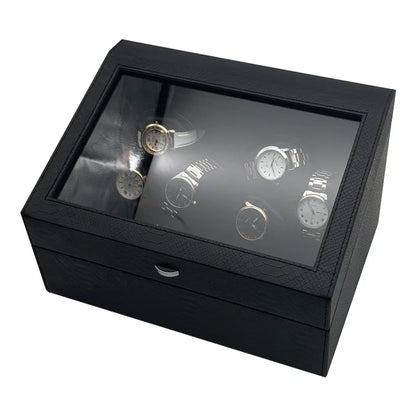 Watch Winder Box – Quiet Motor, USB LED, PU Leather, Variable Speed for Automatic Watches
