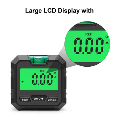 Digital 360° Angle Gauge – Mini Electronic Inclinometer with Magnetic Base, Universal Bevel Protractor Measurement Tool
