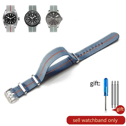60's French Army Nylon Watch Strap - Woven Military Watch Band for Rolex, Seiko, Tudor & Omega