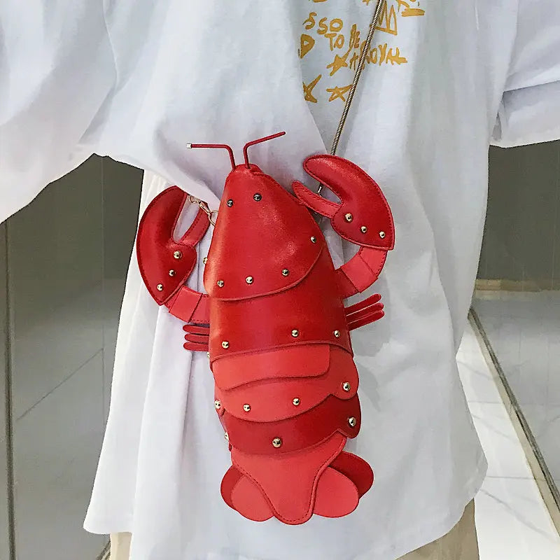 Cute Lobster Style Crossbody Mini Bag — PU Leather Chain Purse for Girls & Women Shoulder Clutch 2021