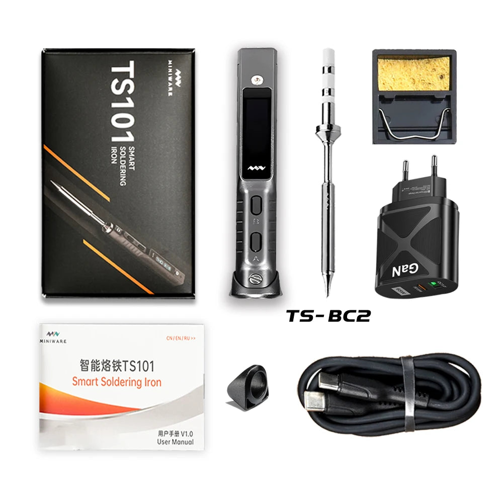 TS101 90W Mini USB Soldering Iron - Digital Adjustable Temperature Electric Solder Station with PD Charger Support