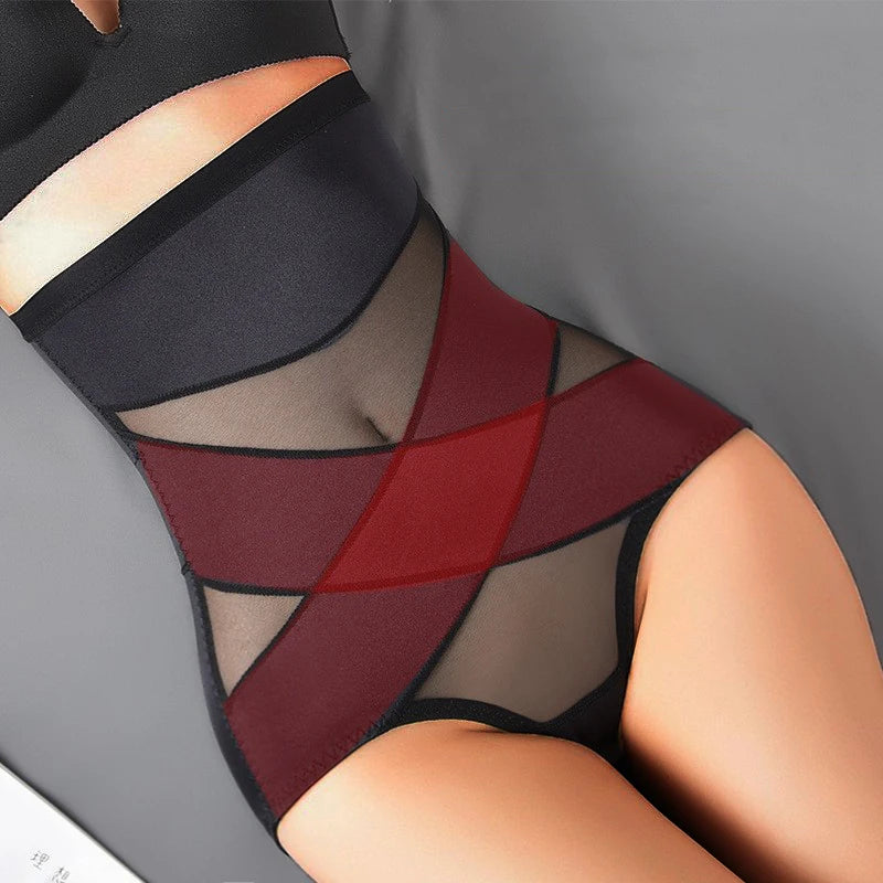 Sexy High-Waist Cross Body Shaper Panties – Women’s Tummy Control Slimming Shapewear Underwear