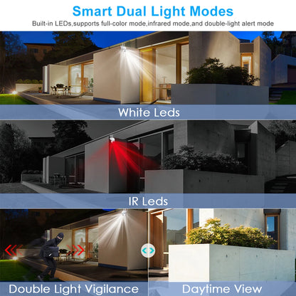 1080P IP WiFi Outdoor CCTV Camera, 4X Zoom, AI Human Detection, HD Color Night Vision, IP66 Waterproof