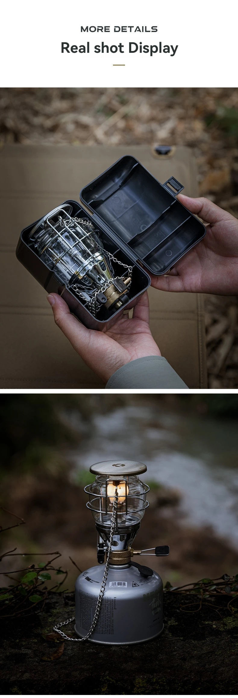 CAMPINGMOON T-4 Portable Outdoor Camping Lantern – Medium Gas Light for Campsite, Tent, and Outdoor Lighting