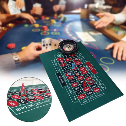 Double-Sided Tabletop Casino Felt Layout Mat – Professional Poker, Texas Hold'em & Blackjack for Roulette Games