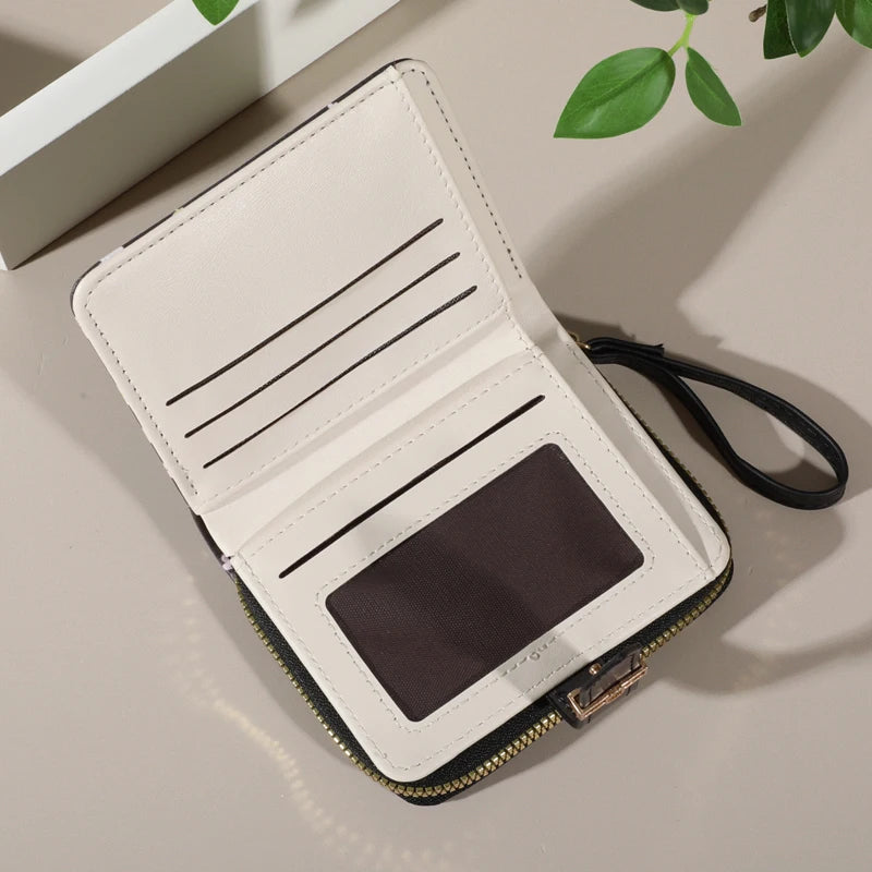 Flower Patterned Credit Card Holder – Small Zipper Card Case Wallet for Women & Men, Handheld and Compact