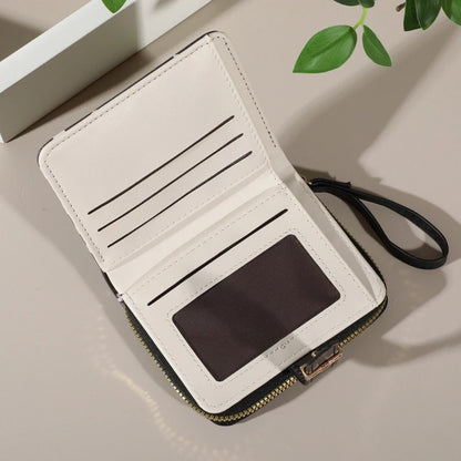 Flower Patterned Credit Card Holder – Small Zipper Card Case Wallet for Women & Men, Handheld and Compact