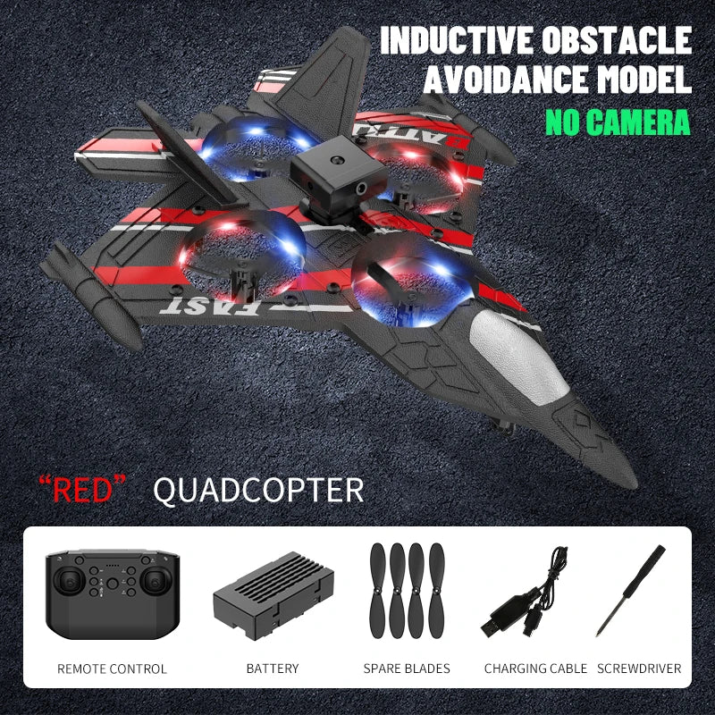 RC Plane with Camera – Remote Control Helicopter, Obstacle Avoidance, 2.4G EPP Foam Fighter Aircraft for Kids