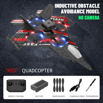 RC Plane with Camera – Remote Control Helicopter, Obstacle Avoidance, 2.4G EPP Foam Fighter Aircraft for Kids