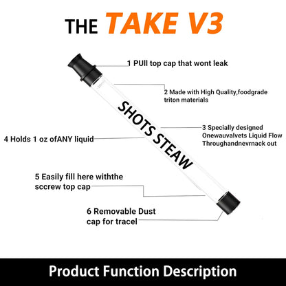 Reusable Bottle Shot Straw - Food-Grade Transparent Dispenser for Standard Bottles and Tumblers