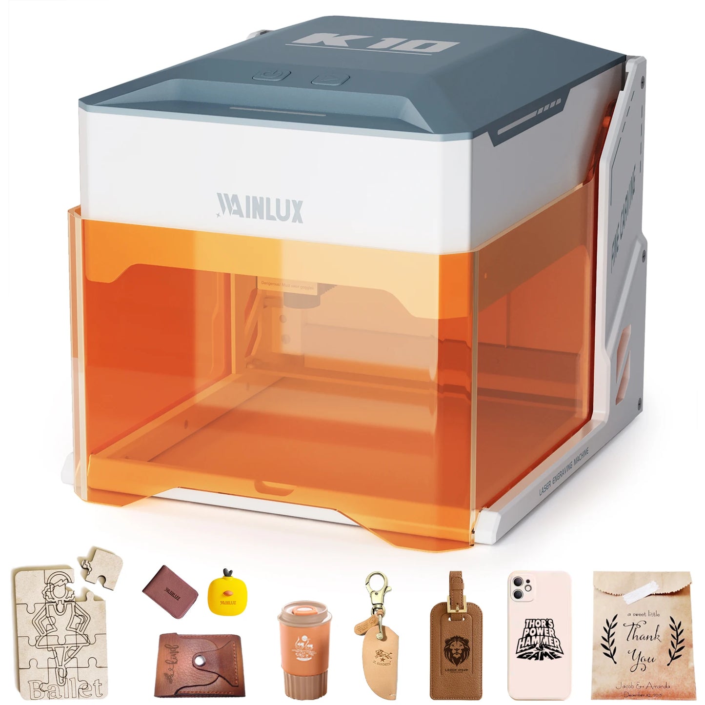 Wainlux K10 Mini Laser Engraver – 3000mW Bluetooth Upgrade for Woodworking, Engraving & Marking Machine