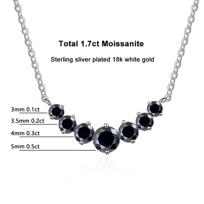 JoyceJelly Moissanite Necklace for Women - GRA Certified, 925 Sterling Silver, 18k White Gold Wedding Jewelry