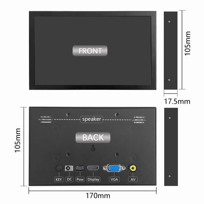 7 Inch Mini TFT Monitor – 1024x600 High-Resolution LCD Screen with HD/VGA/AV Input for Laptop & Home Security Camera