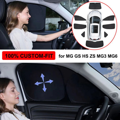 Tesla Model Y 2024 Window Sunshade - Privacy Front & Rear Side Window Shield Cover with UV Protection for Camping & Travel