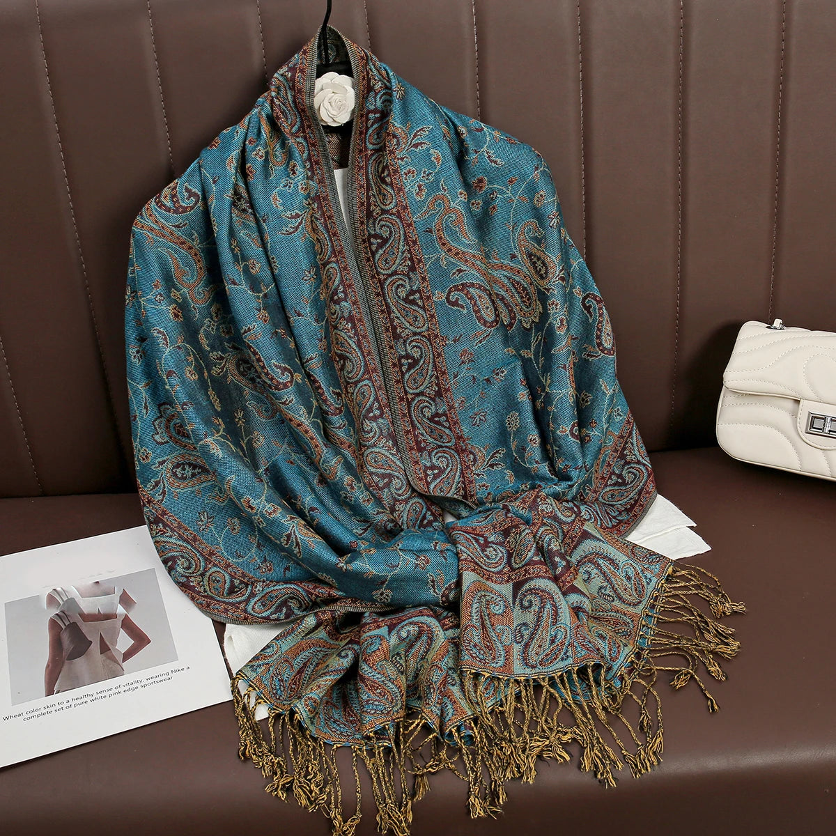 Luxury Autumn Cashmere Pashmina Shawl – Warm Winter Scarves for Women, Printed Cotton Foulard Stole Scarf 2023