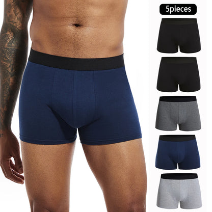 5-Pack Men’s Cotton Boxer Briefs – Soft Breathable Underwear Shorts for Men, Comfortable Luxury Stretch Boxer Shorts Set
