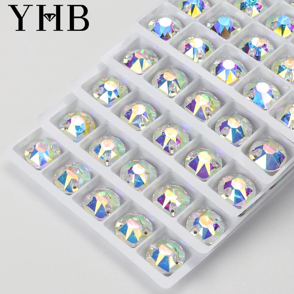YHB XIRIUS AB Moonlight Glass Crystal — Flatback Sew-On Rhinestones for Garments, Clothes & Bags
