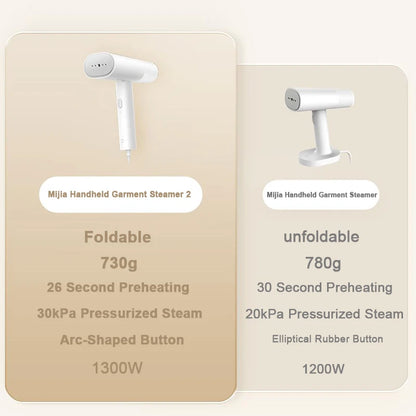 Original XIAOMI MIJIA Handheld Garment Steamer - Electric Steam Cleaner for Clothes, Mite Removal & Home Use
