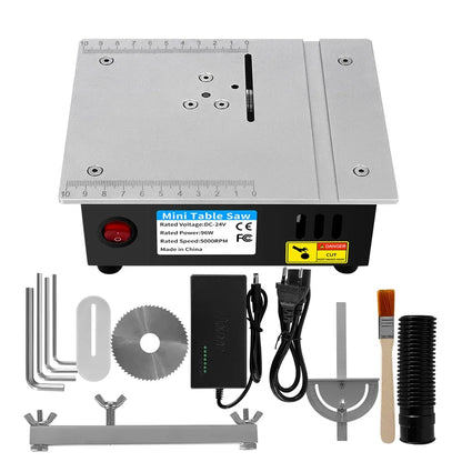 96W Mini Bench Saw — Adjustable Multifunctional Table Saw for DIY Woodworking