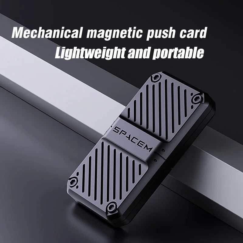 Machinery Magnetic Slider Push Fidget Toy – Metal EDC Coin Spinner for Stress Relief and Gifts