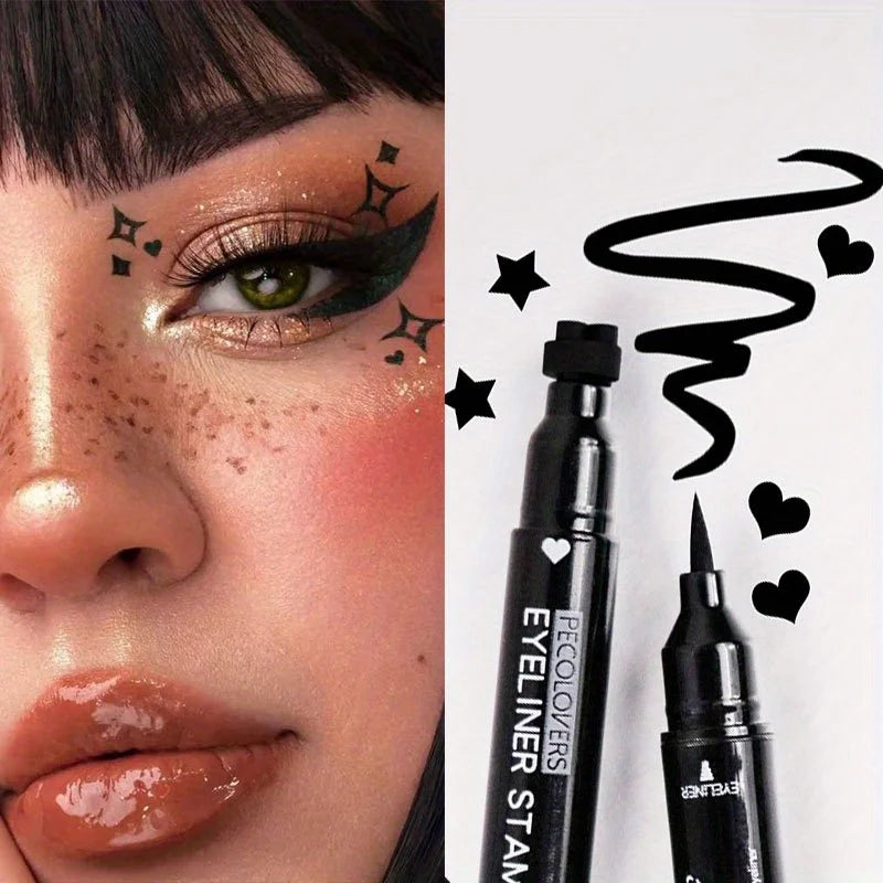 Star Liquid Eyeliner 2-in-1 — Black Moon Stamp Pencil, Waterproof Long-Lasting Easy-Apply Eye Makeup