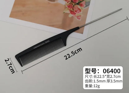Professional Stainless Steel Hair Tail Comb – Fine Teeth Salon Styling Comb, Spiked Hair Care Tool for Barbers