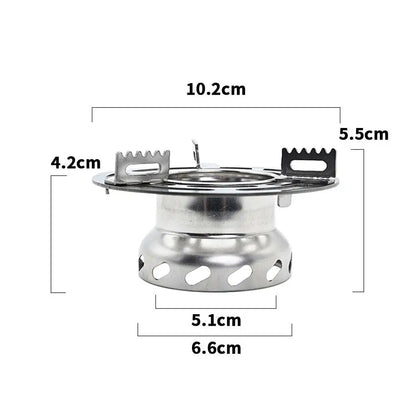 Portable Alcohol Stove Set - Aluminum Burner with Steel Windproof Stand for Camping, Hiking & Backpacking