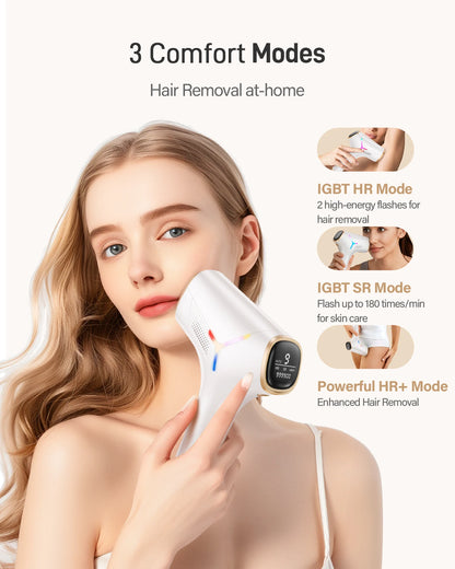 990,000 Flashes IPL Laser Hair Removal Device — Painless Permanent Hair Removal for Body, Bikini & Face