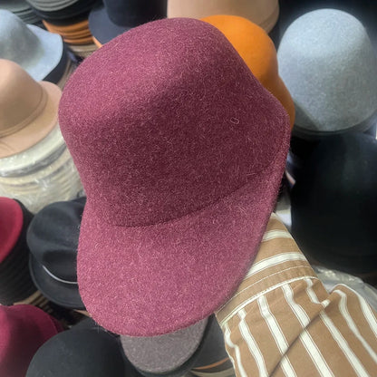 Winter Fedora Hat for Women - Korean Flat Top, Wool, British Casual Style in Navy, Black, Gray, Khaki, High Quality Equestrian Fashion