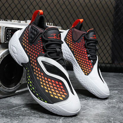 Men's Basketball Shoes - Breathable Mesh Sneakers with Soft Sole, Cushioning & Anti-Slip Outdoor Sports Design