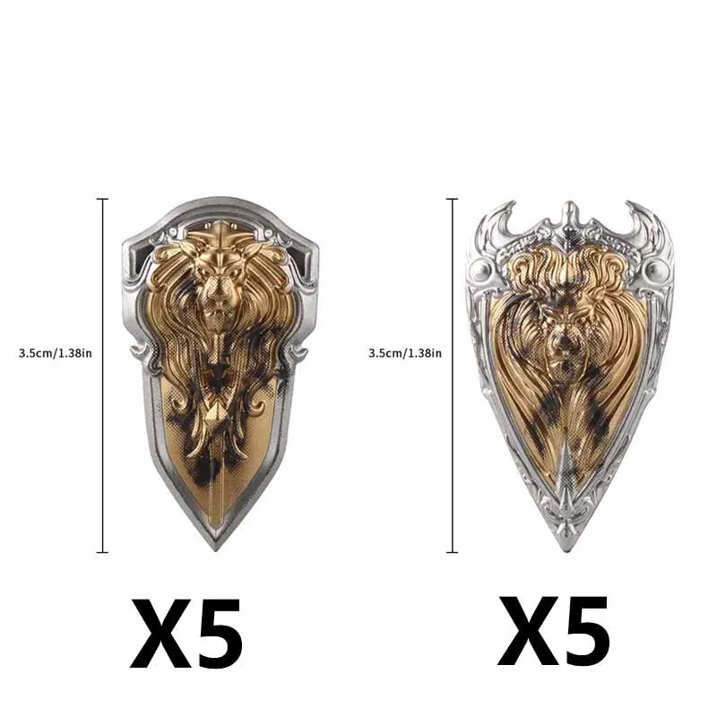 Medieval Figure Weapons Building Blocks Kit – King Sword, Lion Shield, Trident & Double-Edged Axe Battle Toy