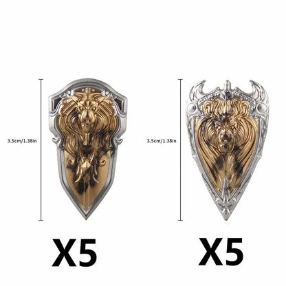 Medieval Figure Weapons Building Blocks Kit – King Sword, Lion Shield, Trident & Double-Edged Axe Battle Toy