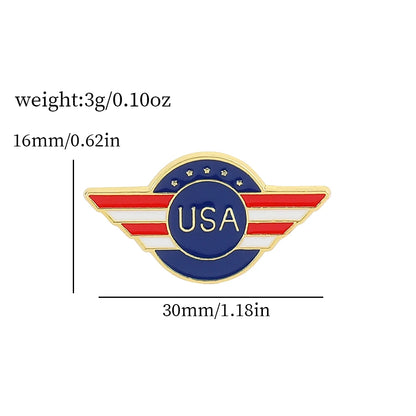 USA Flag Lapel Pin – Cute Coat of Arms & American Map Brooch, National Emblem Button Badge
