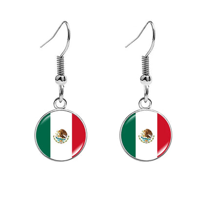 South & North America Flag Earrings - Patriotic Country Pride Drop Dangle Jewelry Gifts for Women