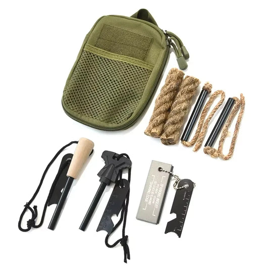 Portable Magnesium Fire Starter Stick – Flint Lighter with Wooden Handle for Outdoor Survival & Camping