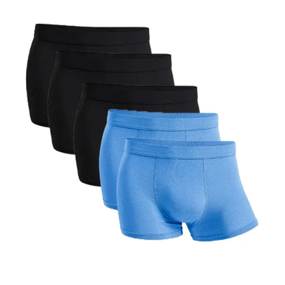 5-Pack Bamboo Men’s Boxers Underwear Plus Size XL–6XL, Breathable Gym Shorts Style Soft Black Underpants Gift Set