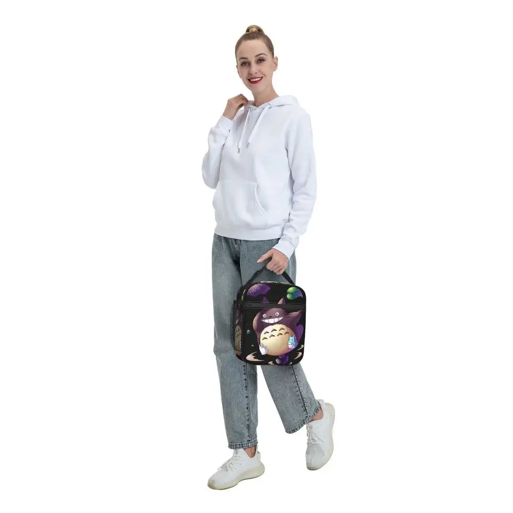 Totoro Miyazaki Anime Insulated Lunch Tote Bag – Portable Thermal Cooler for School & Office