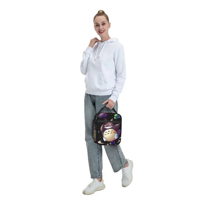 Totoro Miyazaki Anime Insulated Lunch Tote Bag – Portable Thermal Cooler for School & Office