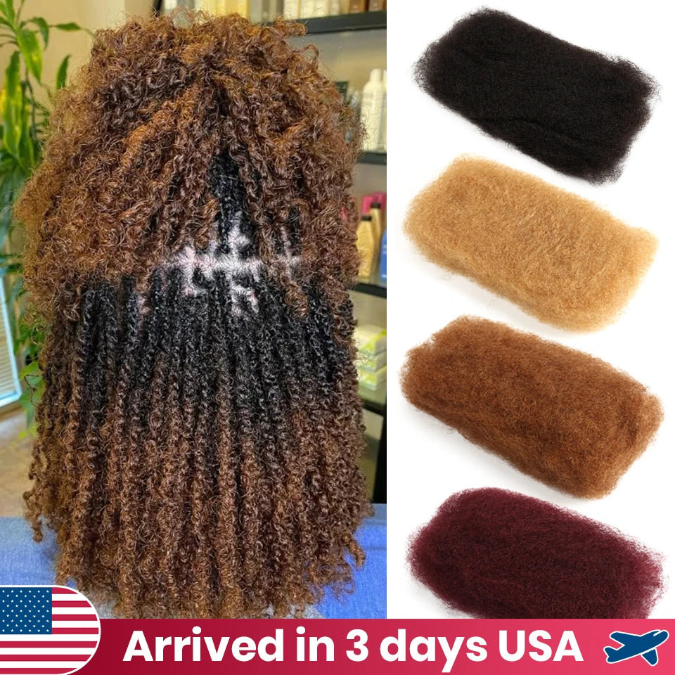 22 Inch Afro Kinky Curly Bulk Hair – Brown Blonde QVR Remy Human Hair for Braids, Dreadlocks & Natural Styling
